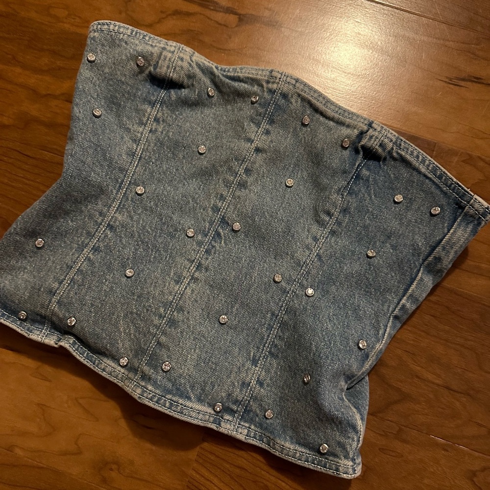 Zara denim tube top